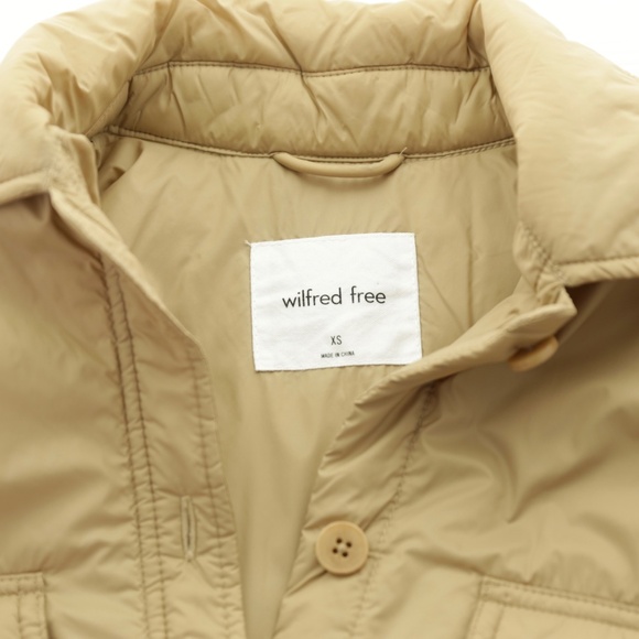 Aritzia Wilfred Free Ganna Insulated Vegan Down Tan Jacket Shirt Shacket XS Cozy - Picture 8 of 11